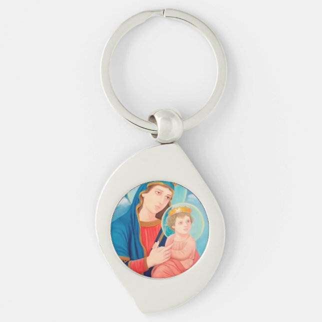 Our Lady of Perpetual Help Catholic Key Ring (Front)
