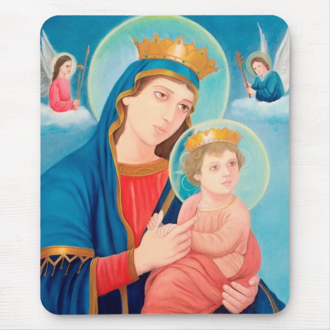 Our Lady of Perpetual Help Catholic Mouse Mat (Front)