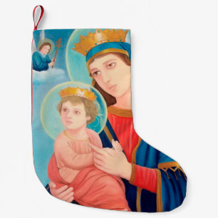 Our Lady of Perpetual Help Catholic Small Christmas Stocking