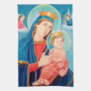 Our Lady of Perpetual Help Catholic Tea Towel