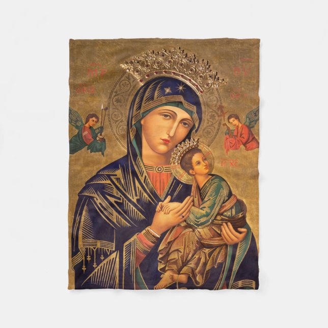 Our Lady Of Perpetual Help Fleece Blanket (Front)