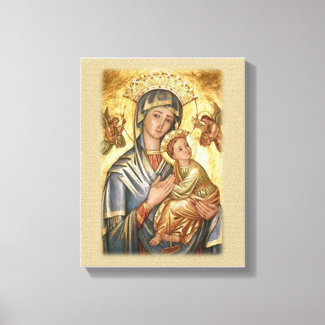 Our Lady of Perpetual Help Icon. Canvas Print (Front)