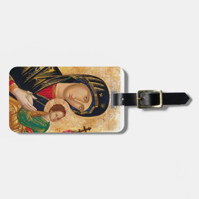 Our Lady of Perpetual Help Icon Luggage Tag (Front Horizontal)