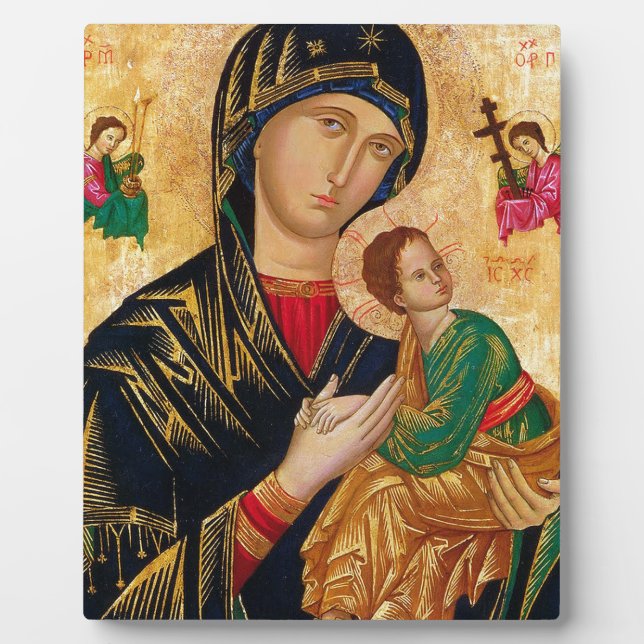 Our Lady of Perpetual Help Icon Virgin Mary Art Plaque (Front)
