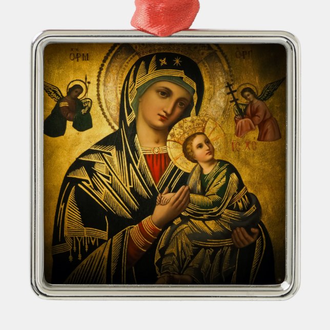 Our Lady of Perpetual Help Metal Tree Decoration (Front)