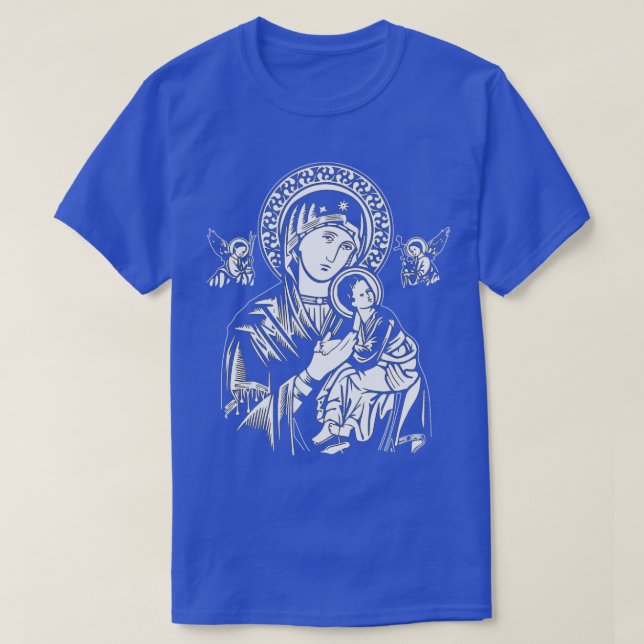 Our Lady Of Perpetual Help on navy 1 T-Shirt (Design Front)