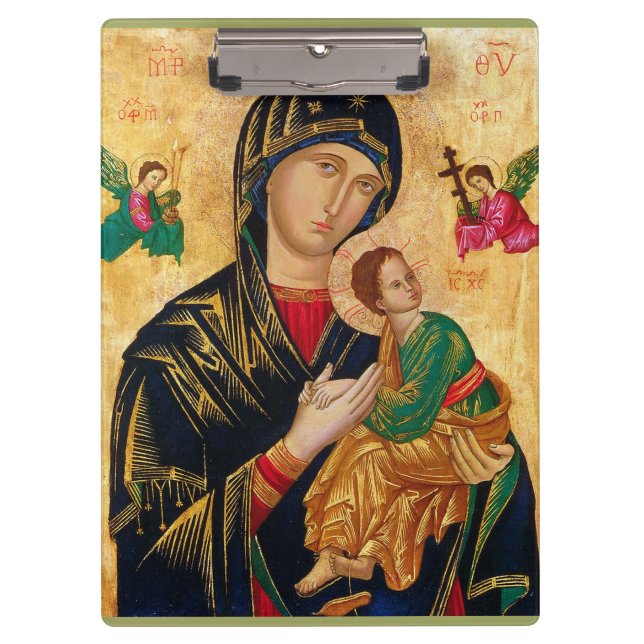 Our Lady of Perpetual help Virgin Mary Icon Russia Clipboard (Front)