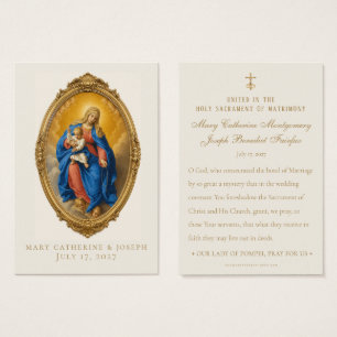 Our Lady of Pompeii Catholic Wedding Prayer Cards