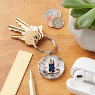 Our Lady of Prompt Succour BW Key Ring