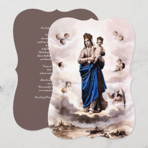 Our Lady of Prompt Succour BW with Prayer Holiday Card