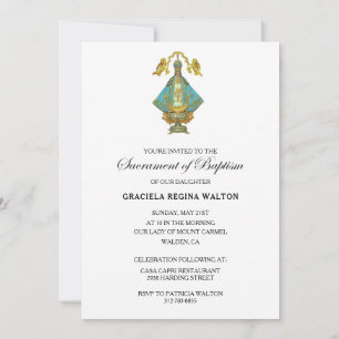 Our Lady of San Juan de los Lagos Baptism Invitation
