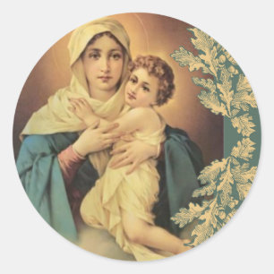 Our Lady of Schoenstatt Virgin Mary Jesus Classic Round Sticker