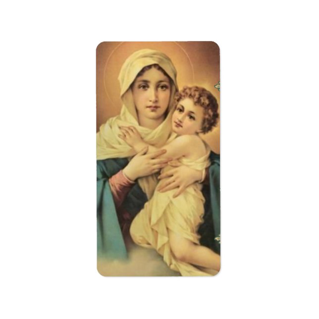 Our Lady of Schoenstatt Virgin Mary Jesus MOTHER Label (Front)