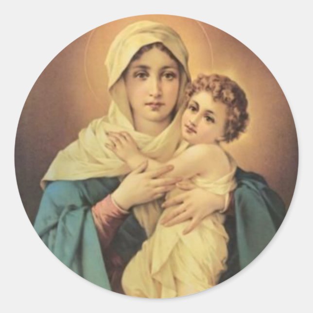 Our Lady of Schoenstatt Virgin Mother  Mary Jesus  Classic Round Sticker (Front)