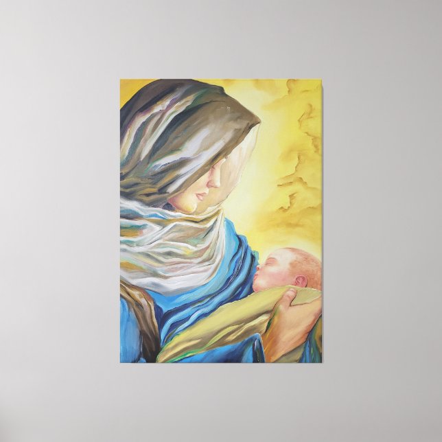 Our Lady of Silence holding baby Jesus Canvas Print (Front)