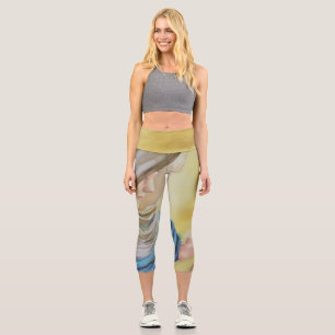 Our Lady of Silence holding baby Jesus Capri Leggings