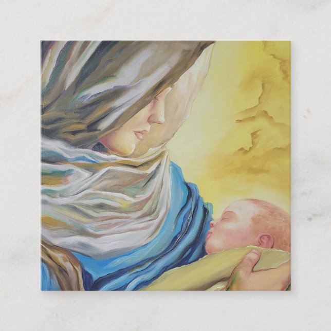 Our Lady of Silence holding baby Jesus Enclosure Card (Front)