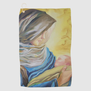 Our Lady of Silence holding baby Jesus Golf Towel