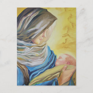 Our Lady of Silence holding baby Jesus Invitation Postcard