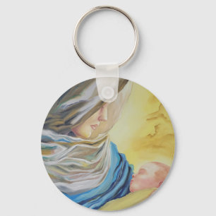 Our Lady of Silence holding baby Jesus Key Ring