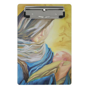 Our Lady of Silence holding baby Jesus Mini Clipboard