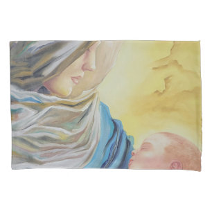 Our Lady of Silence holding baby Jesus Pillowcase