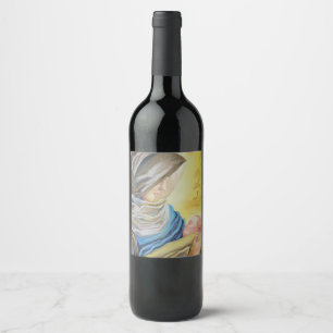 Our Lady of Silence holding baby Jesus Wine Label