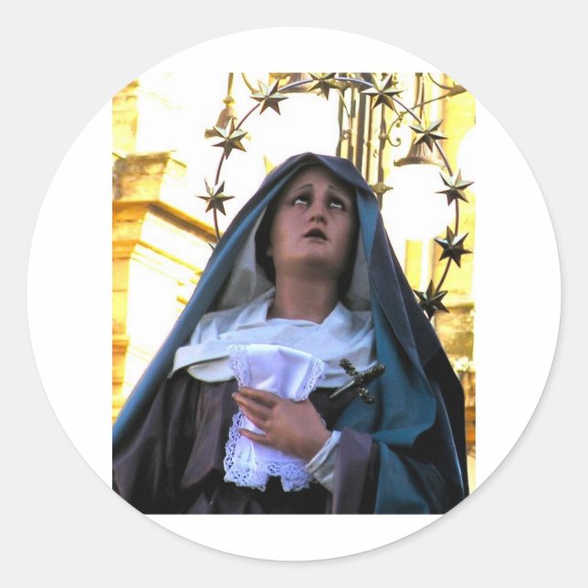 Our Lady of Sorrows Classic Round Sticker (Front)