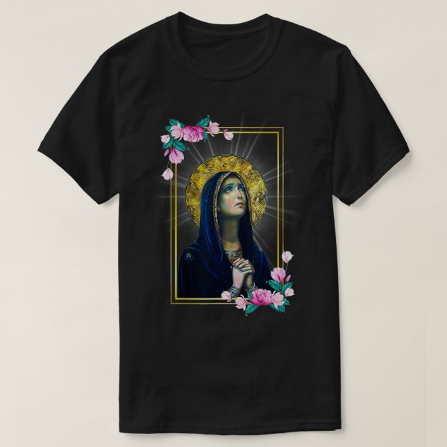 Our Lady of Sorrows Dolours Piety Mater Dolorosa V T-Shirt (Design Front)