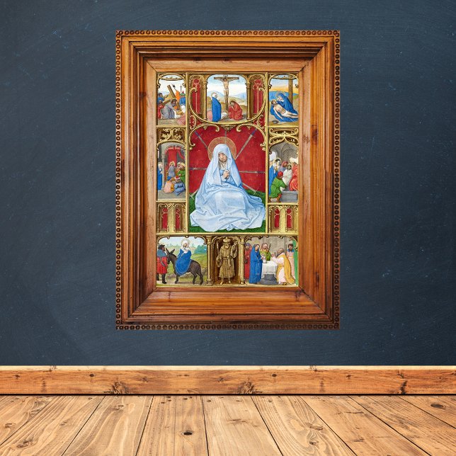 Our Lady of Sorrows - Medieval Manuscript Poster (Our Lady of Sorrows Medieval Manuscript Catholic Christian Lent Poster)
