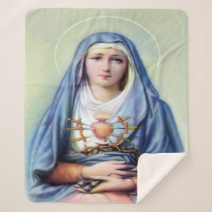 Our Lady of Sorrows Sherpa Blanket