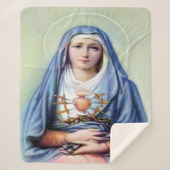 Our Lady of Sorrows Sherpa Blanket (Front)