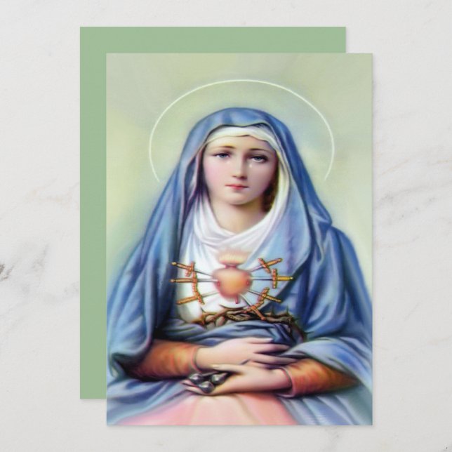 Our Lady of Sorrows with Prayer Holiday Card (Front/Back)