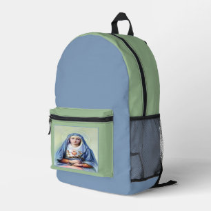 Our Lady of Sorrows with Prayer Printed Backpack
