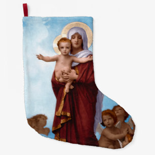 Our Lady of the Angels by William-Adolphe Bouguere Large Christmas Stocking