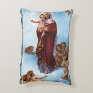 Our Lady of the Angels by William Bouguereau Decorative Cushion