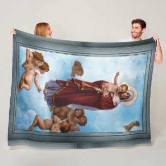 Our Lady of the Angels by William Bouguereau Fleece Blanket