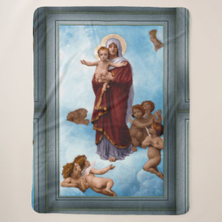 Our Lady of the Angels by William Bouguereau Sherpa Blanket