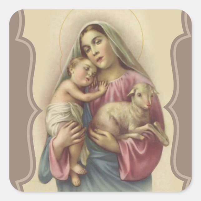 Our Lady of the Good Shepherd Baby Jesus Square Sticker (Front)