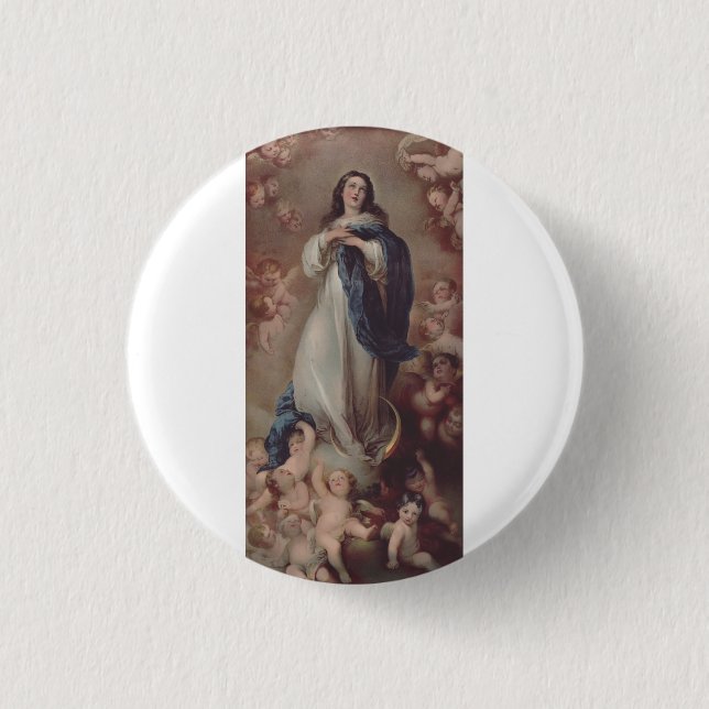 Our Lady of the Immaculate Conception Art 3 Cm Round Badge (Front)