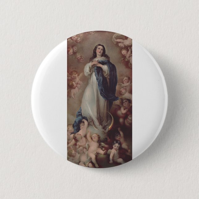 Our Lady of the Immaculate Conception Art 6 Cm Round Badge (Front)