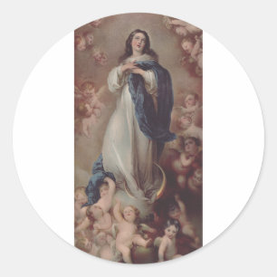 Our Lady of the Immaculate Conception Art Classic Round Sticker