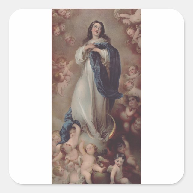 Our Lady of the Immaculate Conception Art Square Sticker (Front)