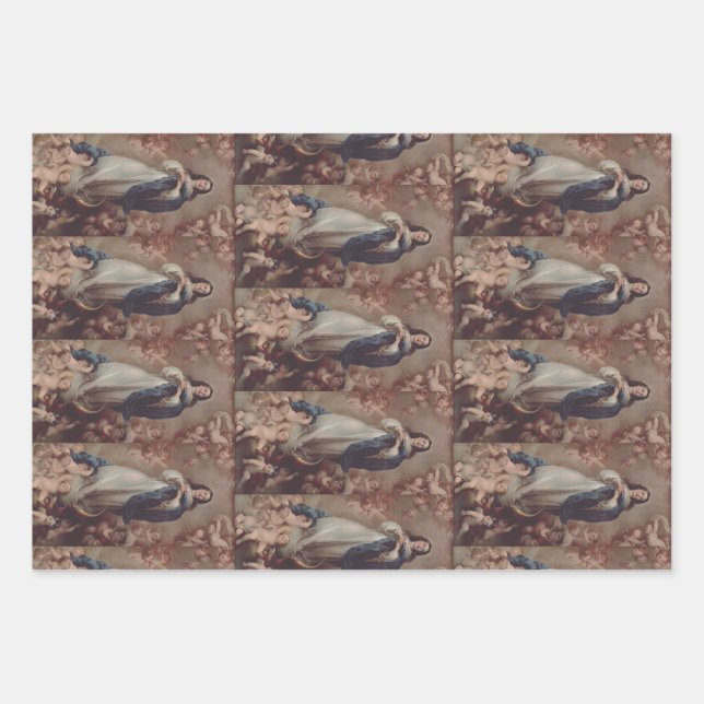 Our Lady of the Immaculate Conception Art Wrapping Paper Sheet (Front)