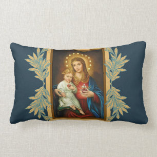 Our Lady of the Immaculate & Sorrowful Heart Mary Lumbar Cushion