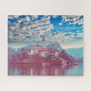 Our Lady of the Lake Lake Bled Slovenia 16x20 520 Jigsaw Puzzle