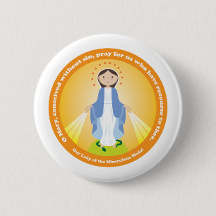 Our Lady of the Miraculous Medal 6 Cm Round Badge