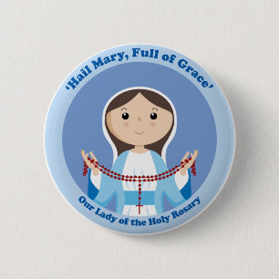 Our Lady of the Rosary 6 Cm Round Badge