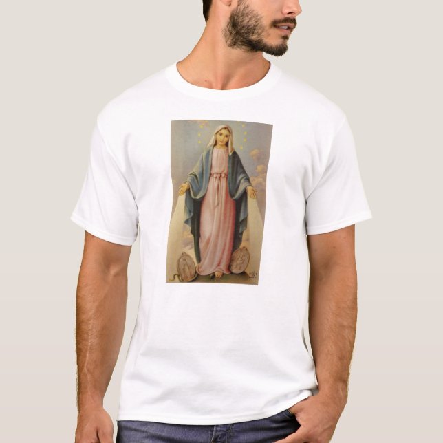Our Lady of the Rosary Blessed Mother Mary T-Shirt (Front)