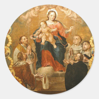 OUR LADY OF THE ROSARY CLASSIC ROUND STICKER